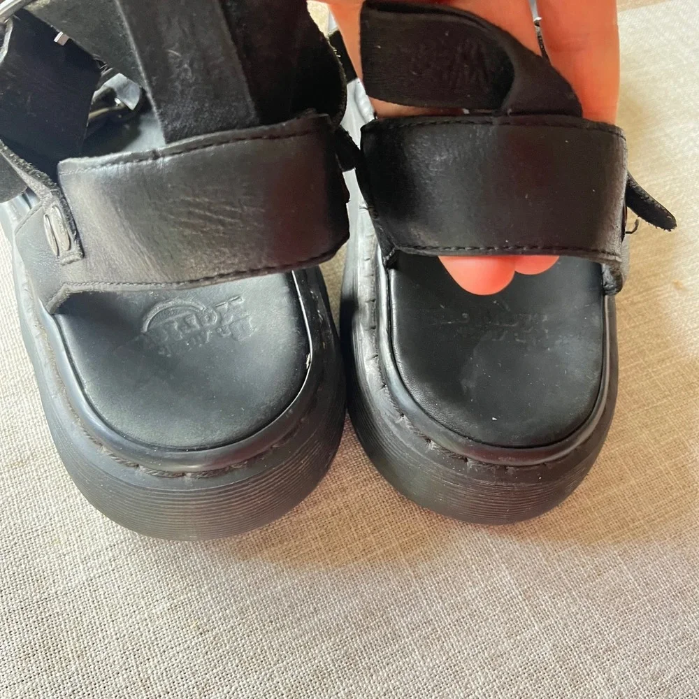 Dr. Martens Gryphon Black Leather Gladiator Sandals Mens US 12 UK 11